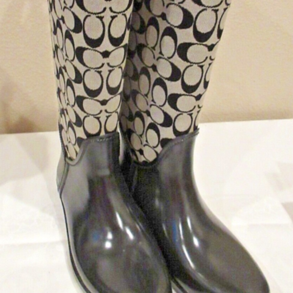 COACH RIBBON RAIN BOOTS - Picture 2 of 4